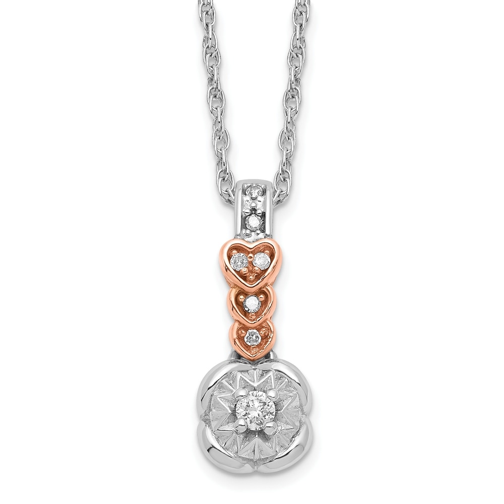 0.003 cttw, I1 Clarity, H-I Color Jewelry Stores Network Sterling Silver Floral Diamond Pendant 10x7mm 0.003 cttw, I1 Clarity, H-I Color Jewelry Stores Network Sterling Silver Floral Diamond Pendant 10x7mm